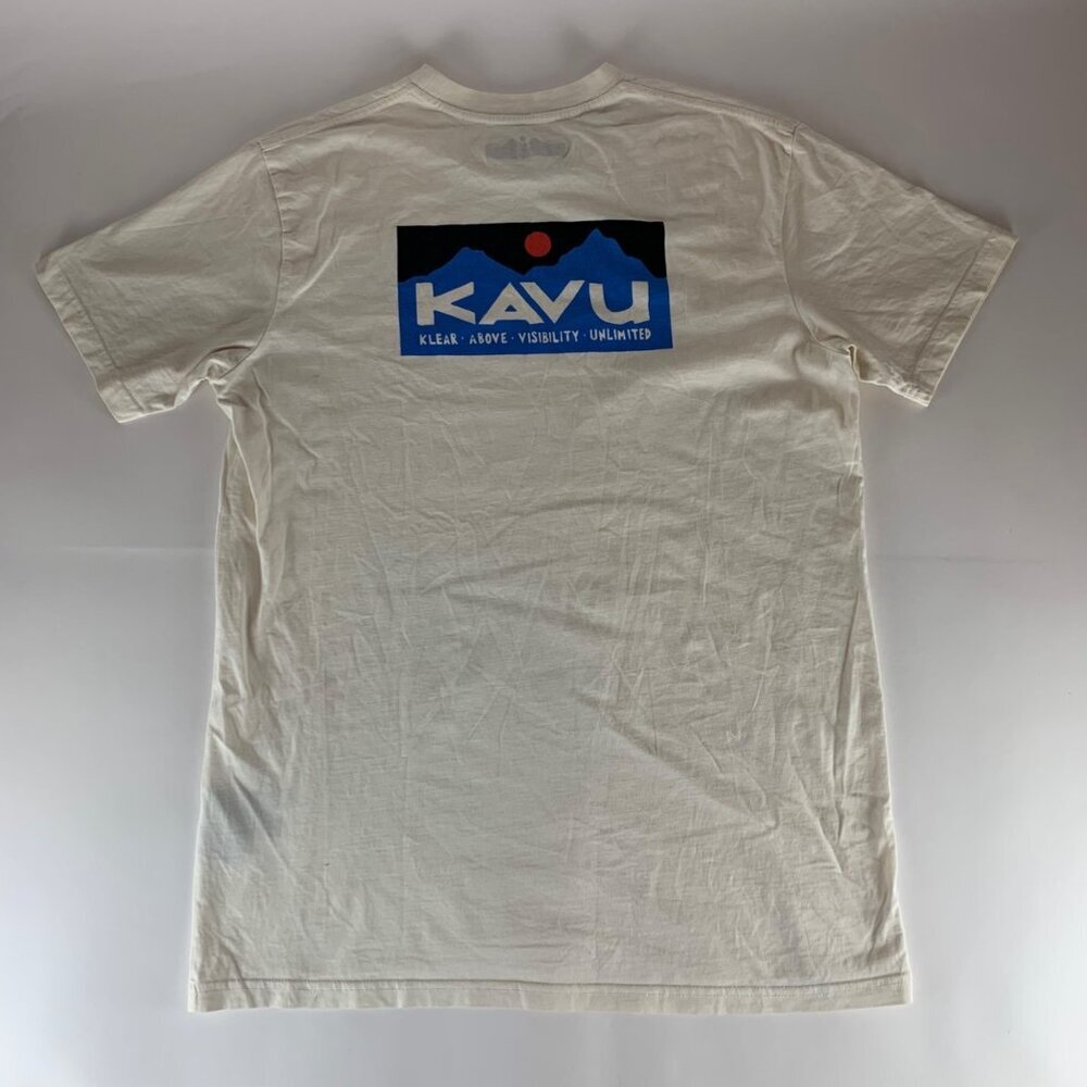 Kavu Cream Colored Short Sleeve Crewneck Shirt Mens Small